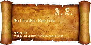 Melicska Regina névjegykártya
